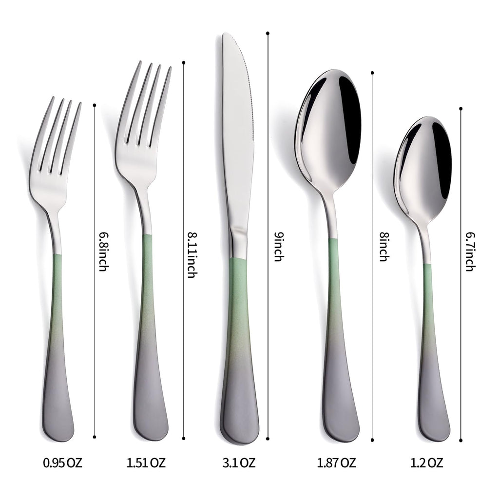 20-Pieces Blac and Pink Silverware Sets for 4,Pink Handle Stainless Steel Cutlery Set, Include Forks Spoons and Knives Set, Dishwasher Safe Utensil Sets for Home Restaurant