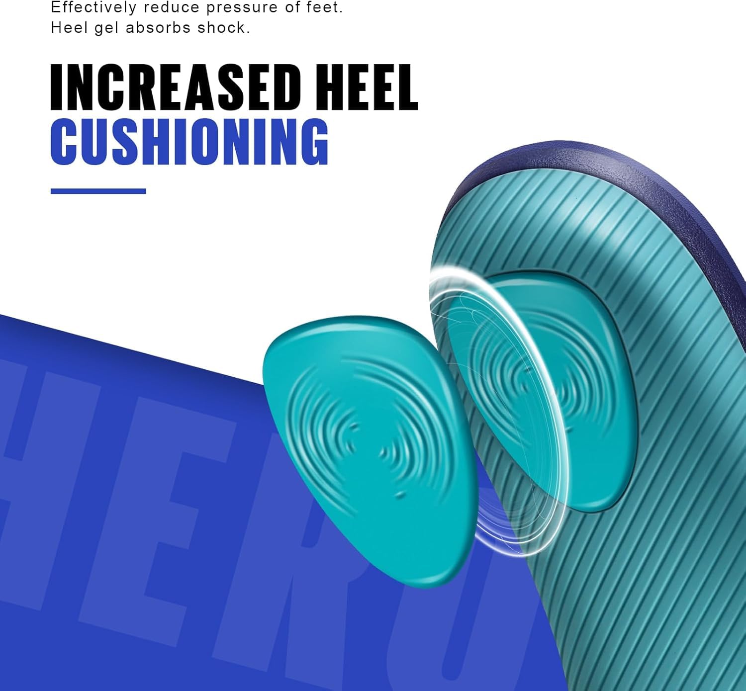 WalkHero Plantar Fasciitis Insoles - Medium Arch Support Inserts for Men & Women with Comfort Cushion | Orthotic Inserts to Relieve Foot Pain and Provide Shock Absorption (Blue) Mens 4-4 1/2