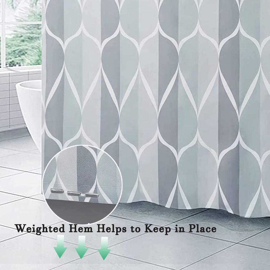 LLSCL Fabric Shower Curtain Liner with Magnets, Waterproof Hotel Quality, 72 x 72 Machine Washable