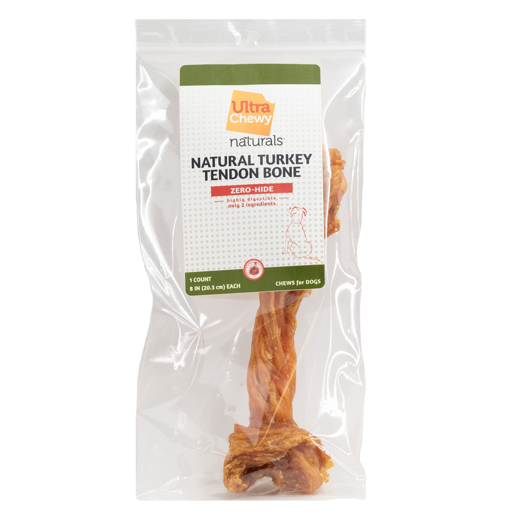 Ultra Chewy Turkey Tendon Knotted Bones for Dogs - Premium All-Natural, Hypoallergenic, Long-Lasting Dog Chew Treat, Easy to Digest - Ingredient Sourced from USA (3.5 Inch - 4 Pack)