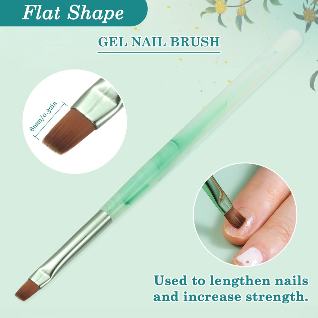 Nail Art Clean Up Brushes,Nail Brushes for Cleaning Polish Mistakes on the Cuticles, Acetone Resistant Nail Brush, Fingernail Cleaning Brushes for Nail Art and Designs (2 Pcs Round&Angled)