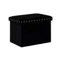 B FSOBEIIALEO Storage-Ottoman Cube-Folding Tufted - Ottomans with Storage, Coffee Table Top Cover, Storage Boxes Footrest Stool for Bedroom, Luxury Velvet Fabric 15.7 Inches Black