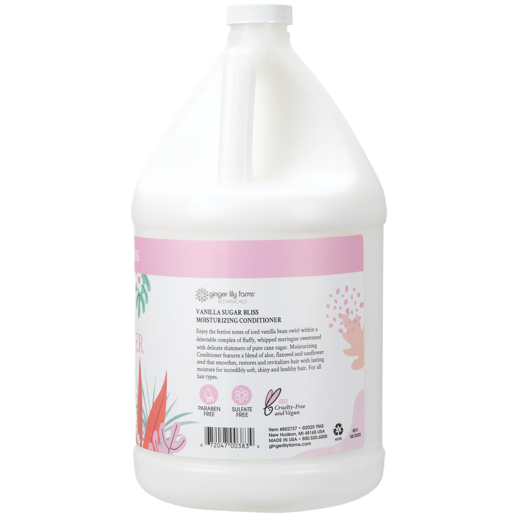 Ginger Lily Farms Botanicals Moisturizing Conditioner for Dry Hair, 100% Vegan & Cruelty-Free, Apple Pear Scent, 1 Gallon Refill (128 fl oz)
