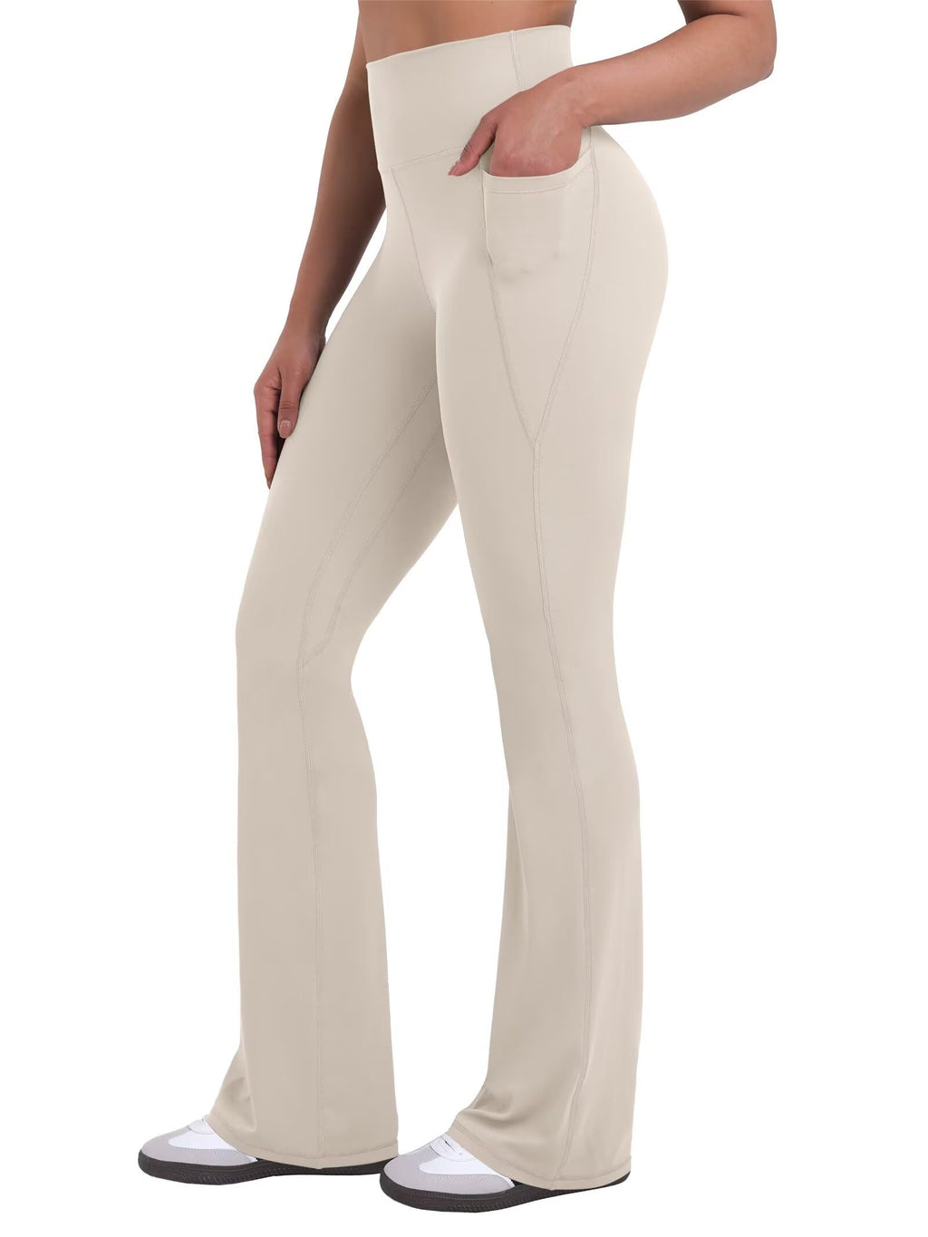 Sunzel Women Mini Flare Leggings with Pockets Breathable Bootcut Yoga Pants | Mini Flare, Buttery Soft, High Stretchy, High Waisted Tummy Control, Gym Clothes, Workout Casual Dance