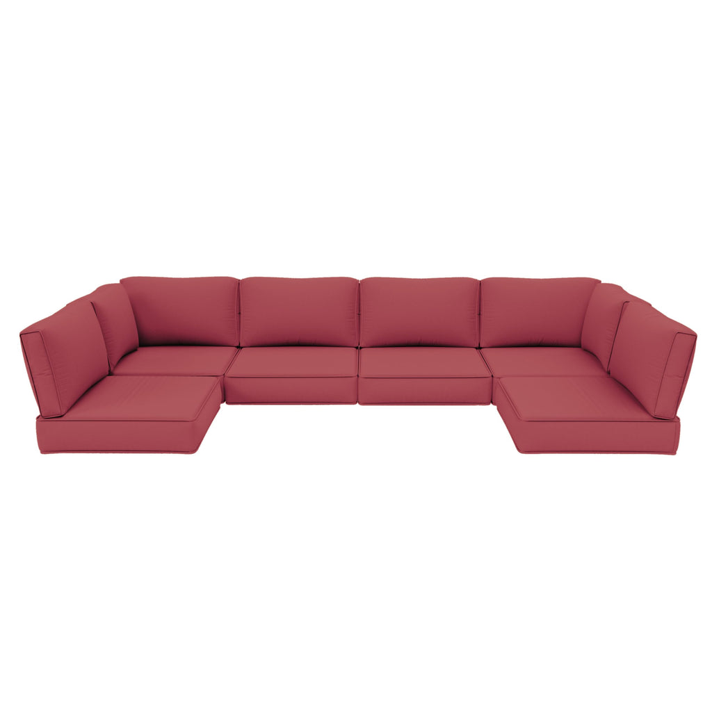 Outdoor Furniture Replacement Cushions, 5" Foam Foam High-Density, Fits 6-seat Sectional Rattan Conversation Set, 14 Piece Patio Water-Resistant Replacement Sofa Cushions, Liner&Cover