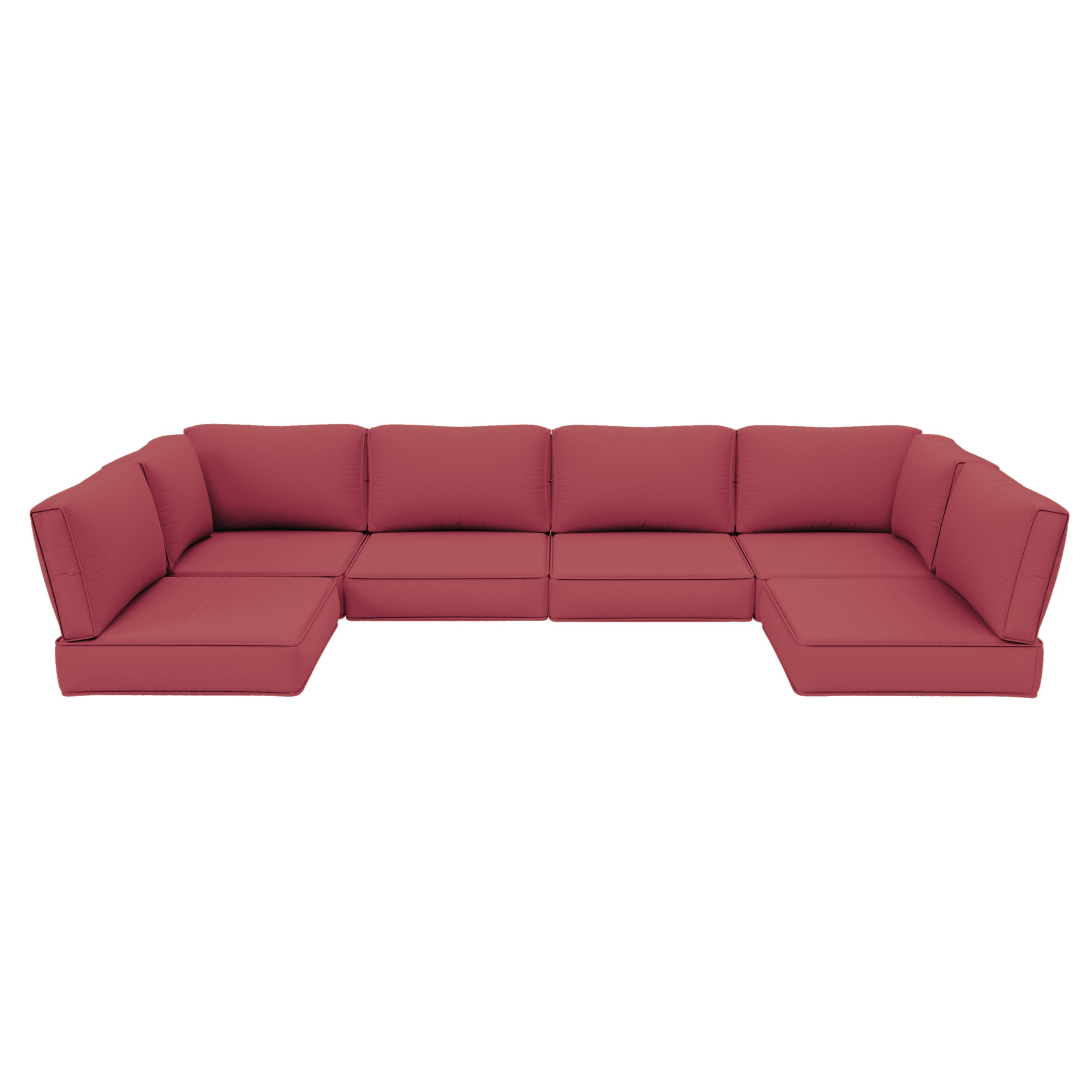 Outdoor Furniture Replacement Cushions, 5" Foam Foam High-Density, Fits 6-seat Sectional Rattan Conversation Set, 14 Piece Patio Water-Resistant Replacement Sofa Cushions, Liner&Cover
