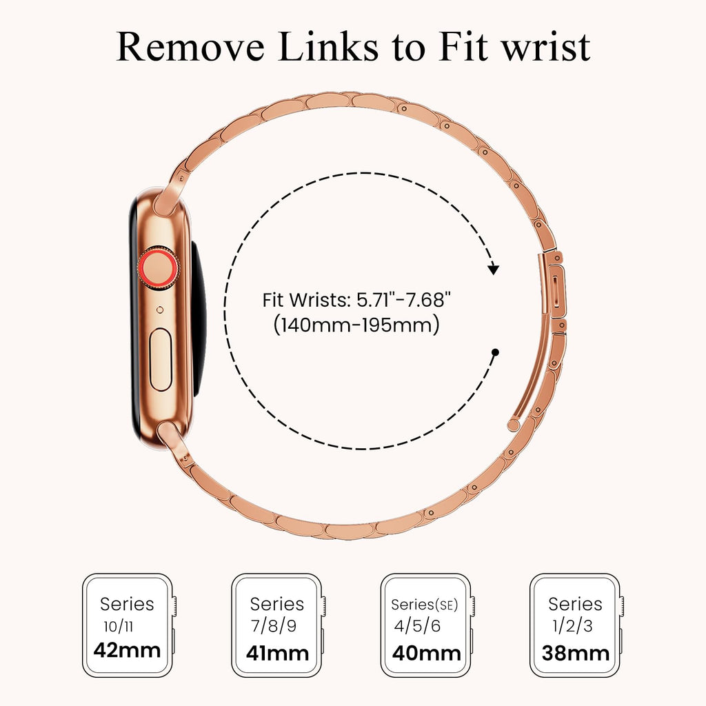 STIROLL Thin Replacement Band Compatible for Apple Watch 38mm 40mm 41mm 42mm(Series 11 10), Stainless Steel Metal Wristband Women Men for iWatch Ultra SE Series 9 8 7 6 5 4 3 2 1, Black