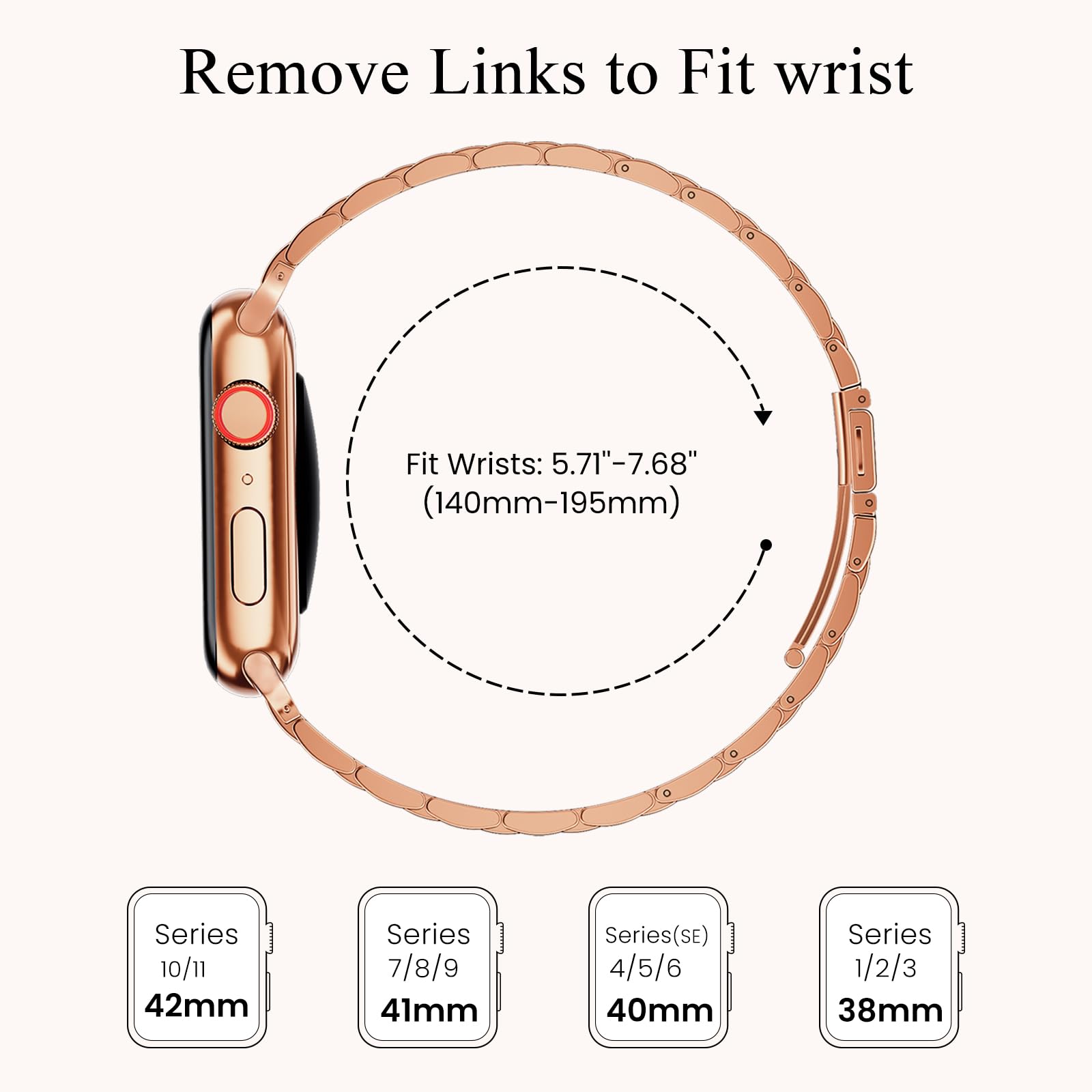 STIROLL Thin Replacement Band Compatible for Apple Watch 38mm 40mm 41mm 42mm(Series 11 10), Stainless Steel Metal Wristband Women Men for iWatch Ultra SE Series 9 8 7 6 5 4 3 2 1, Black