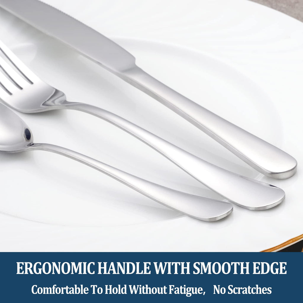 8 Pieces Dinner Forks Set, Food-Grade Stainless Steel Forks, Silverware Forks for Home, Kitchen or Restaurant, Mirror Polished, Dishwasher Safe - 8 Inch