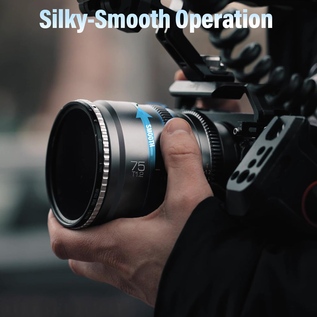 SIRUI Night Walker T1.2 Cine Lens Set, 16mm, 24mm, 35mm, 55mm, 75mm Large Aperture Manual Focus Lens (M4/3 Mount, Black)