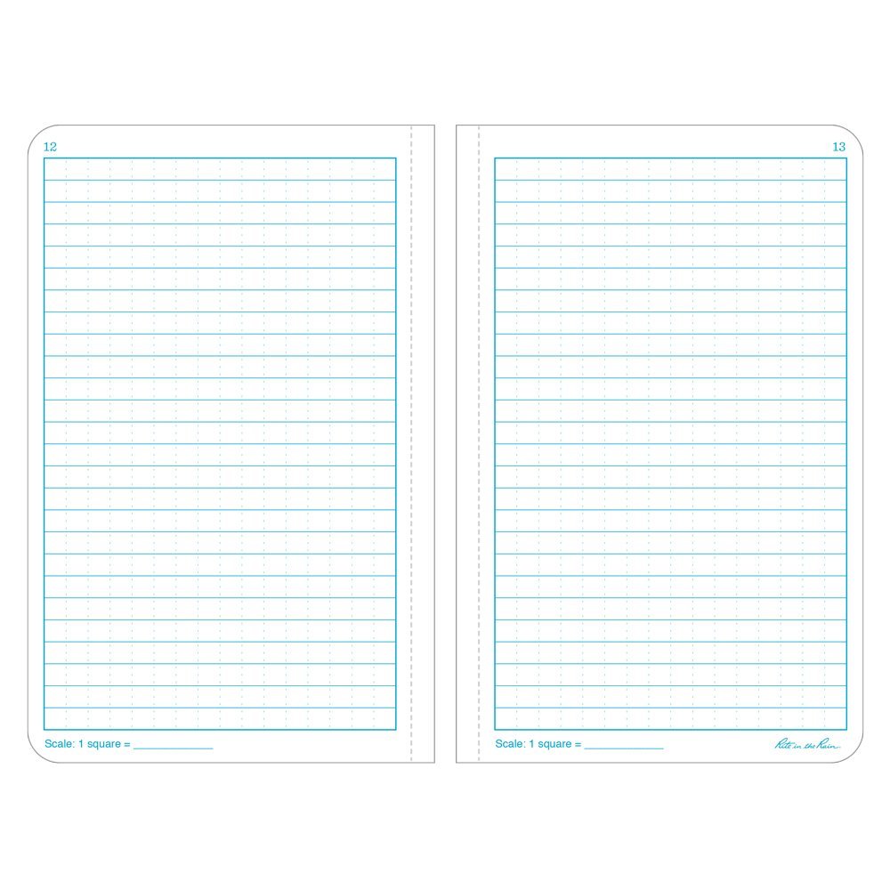 Rite in the Rain Weatherproof Hard Cover Notebook, 4.75" x 7.5", Black Cover, Universal Pattern (No. 770F)