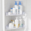 Sotfamily Plastic Shower Caddy Corner (for 90° Only), 2 Pack Adhesive Corner Shower Shelves for Bathroom Organizers and Storage, Black
