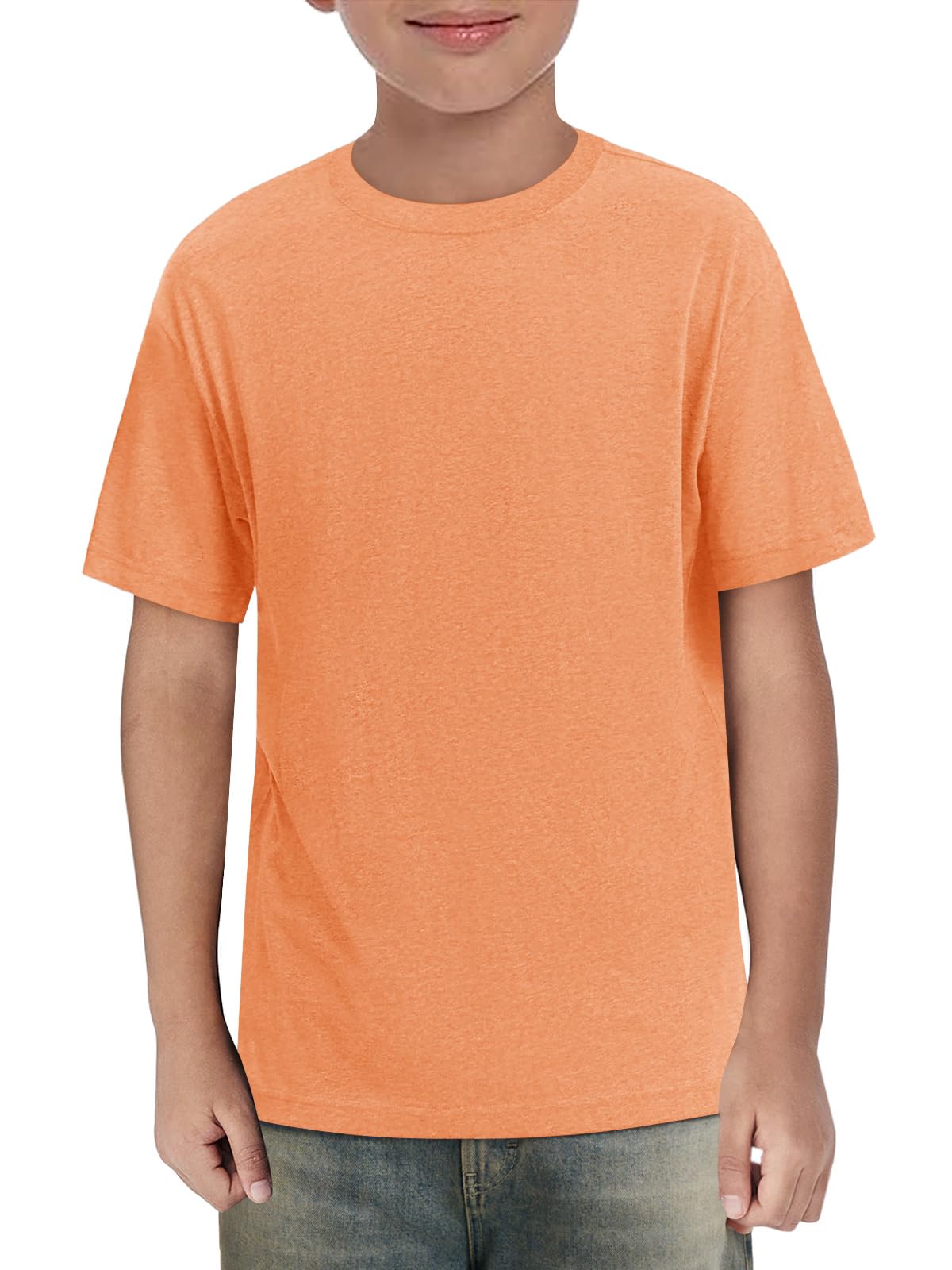 Haloumoning Boys Short Sleeve Shirts Kids Summer Crewneck T-Shirts Casual Tops Tees 5-14 Years