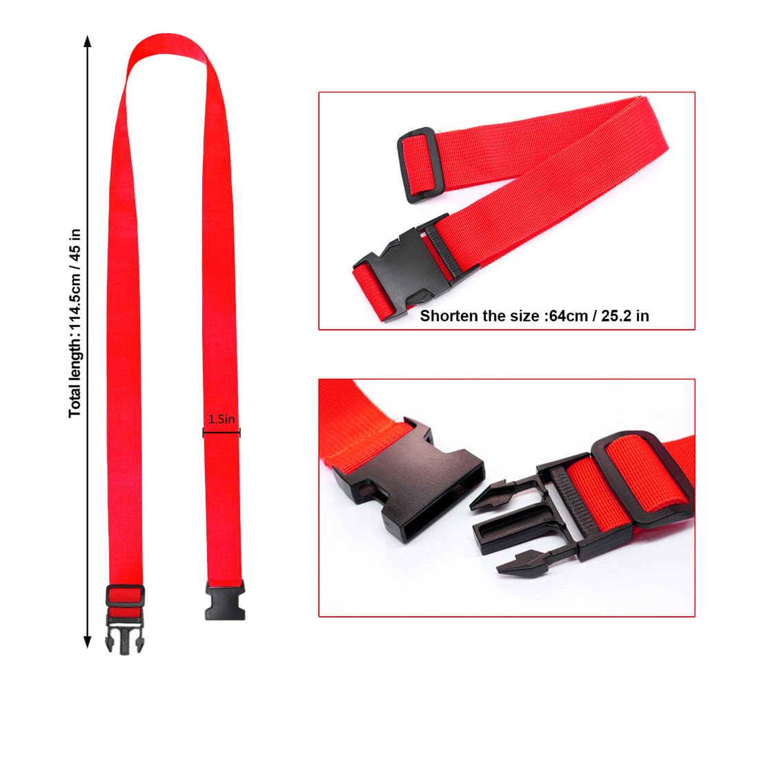 Luggage Straps for Suitcases TSA Approved, Travel Accessories to Connect Two Suitcase, Add Bag Luggage Straps for Carry On Your 3 Luggages Adjustable Buckle Belt, 2Pack Black