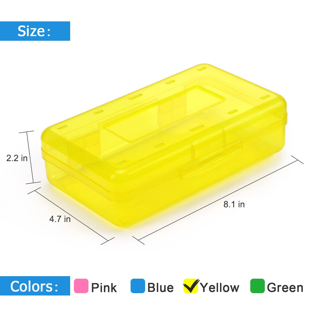 Tamaki 1 Pack Plastic Pencil Box Large Capacity Pencil Boxes Clear Boxes with Snap-tight Lid Stackable Design and Stylish Office Supplies Storage Organizer Box, Black