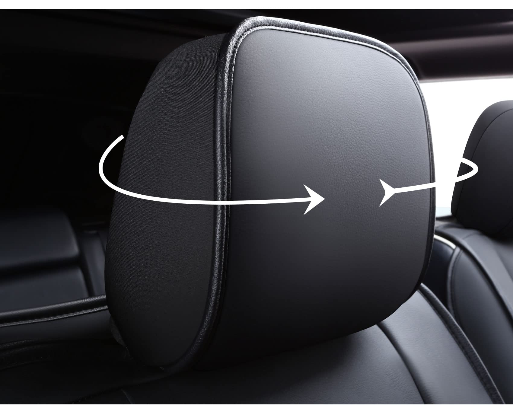 Huidasource Grand Cherokee Seat Covers, 2 Pieces Waterproof Leather Customized Car Seat Cushion Covers Protectors Compatible with Jeep Grand Cherokee 2011-2022 (2Pcs Front/Black)