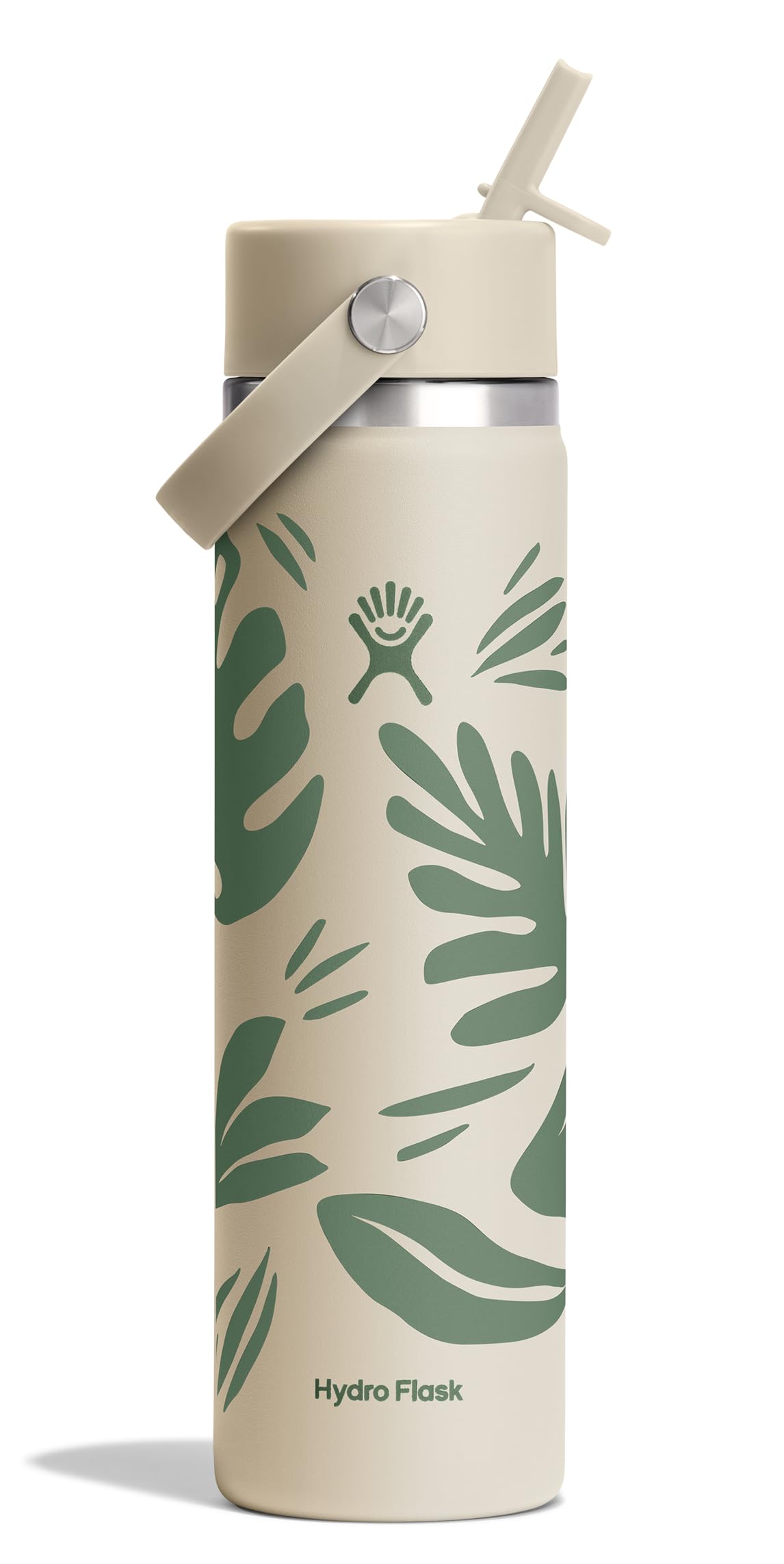 Hydro Flask Water Bottle - Insulated Stainless Steel - Wide Straw Lid, Non Spill, Leakproof in 24 Oz Forest Green Arc