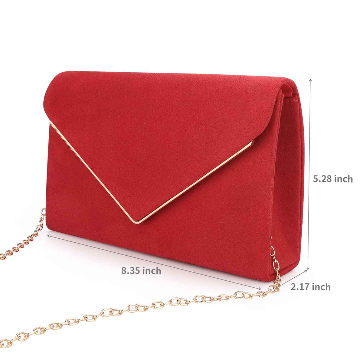 BBjinronjy Clutch Purse for Women Evening Bags Handbags for Wedding Party Cocktail Prom Faux Suede Crossbody Shoulder Bag