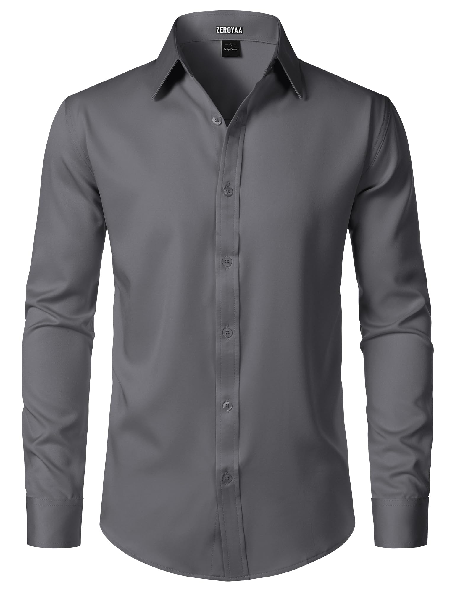 ZEROYAA Men's Wrinkle Free Long Sleeve Dress Shirt Business Casual Modern Slim Fit Button Down Shirts for Wedding and Office