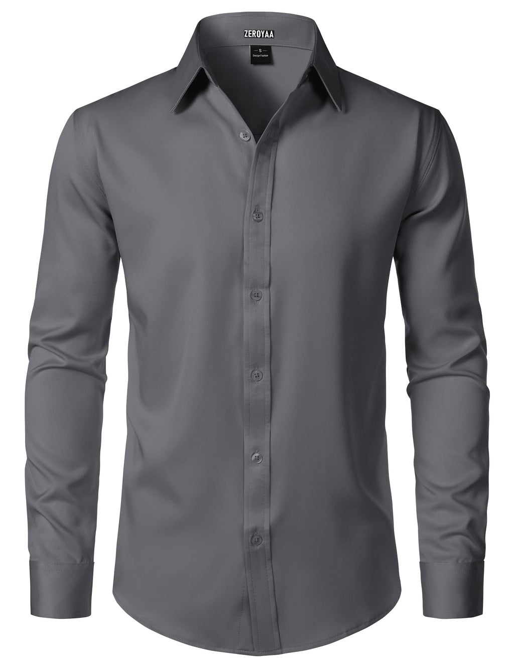 ZEROYAA Men's Wrinkle Free Long Sleeve Dress Shirt Business Casual Modern Slim Fit Button Down Shirts for Wedding and Office