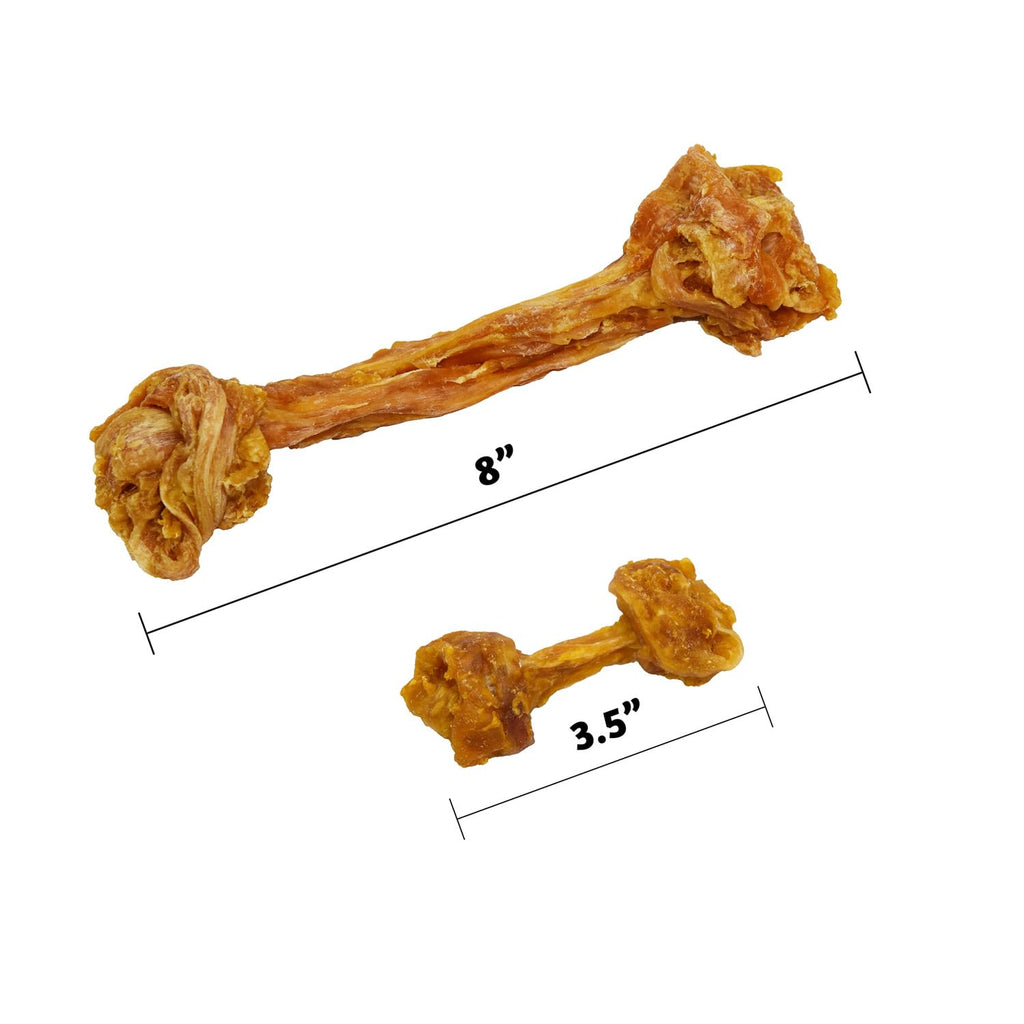 Ultra Chewy Turkey Tendon Knotted Bones for Dogs - Premium All-Natural, Hypoallergenic, Long-Lasting Dog Chew Treat, Easy to Digest - Ingredient Sourced from USA (3.5 Inch - 4 Pack)