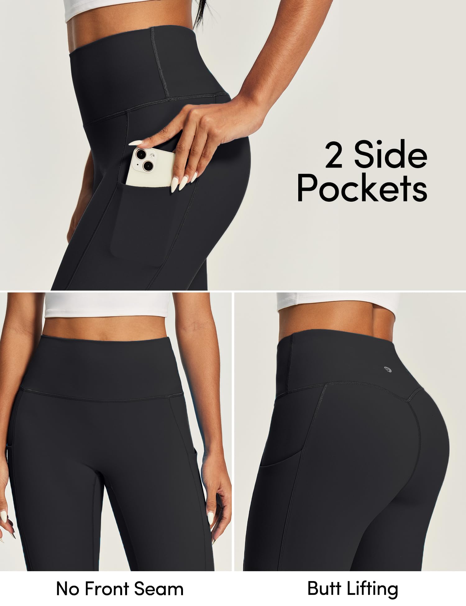 IUGA Compression Leggings for Women Tummy Control No Front Seam Leggings with Pockets High Waisted Workout Yoga Pants