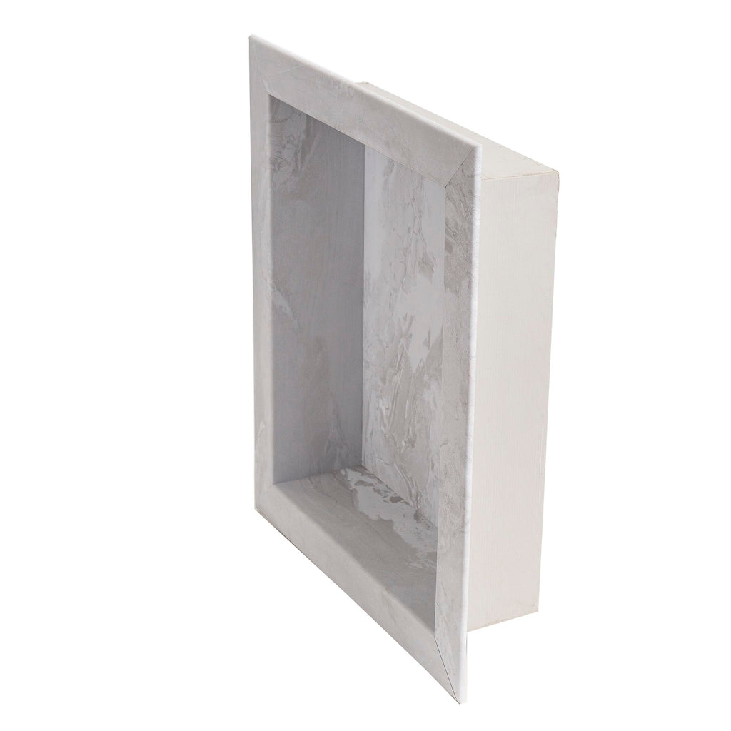 Palisade 17.5 in x 15.5 in Vinyl Shower Niche Ashen Slate | Waterproof Shower Insert