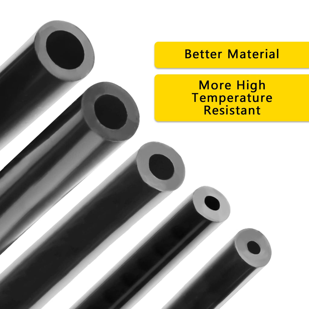 Shineyoo Silicone Vacuum Tubing Hose 6.6 FT, 1/8" 5/32" 1/4" 5/16" 3/8" ID High Performance 130PSI, Engine Automotive Vacuum Silicone Hose Line 5PCS