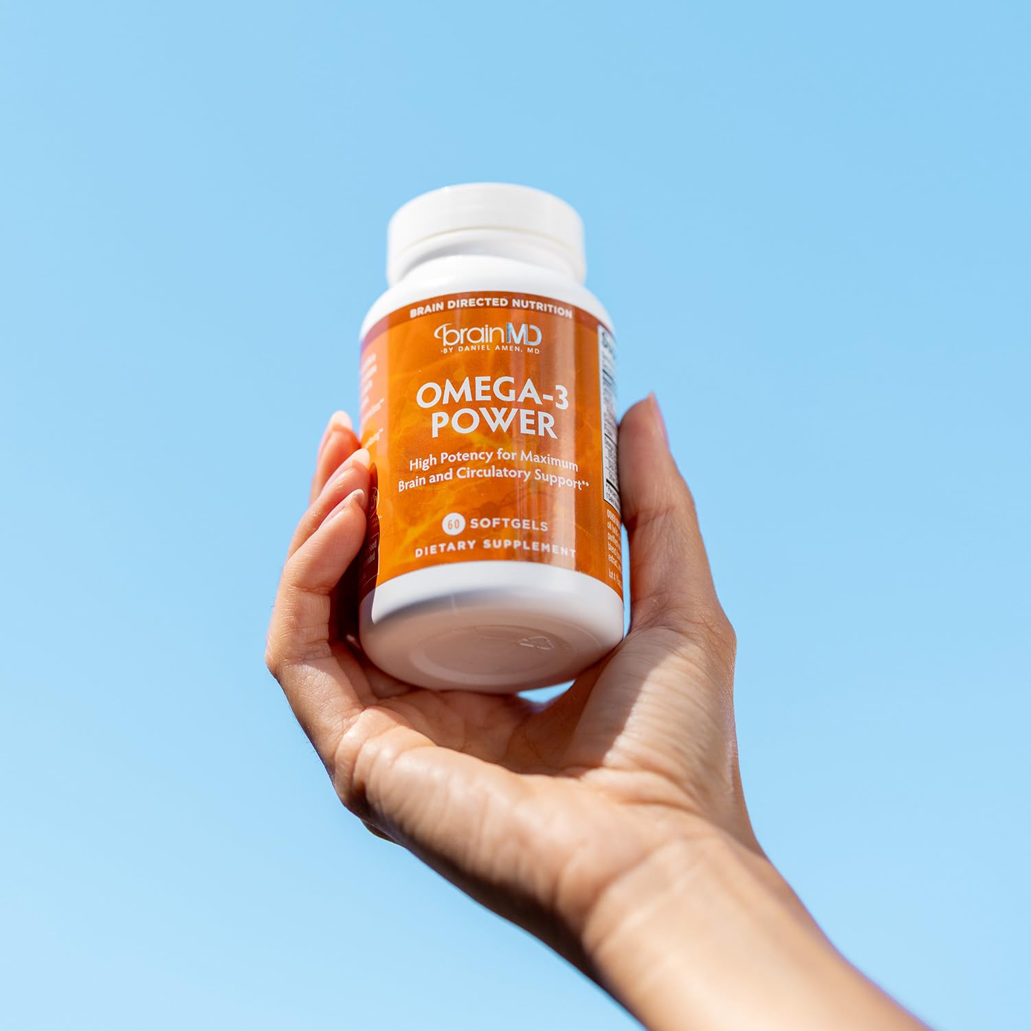 BRAINMD Omega-3 Power - 60 Capsules - Joint & Immune Support Supplement - Contains DHA & EPA - Gluten Free - Dr Amen - 30 Servings
