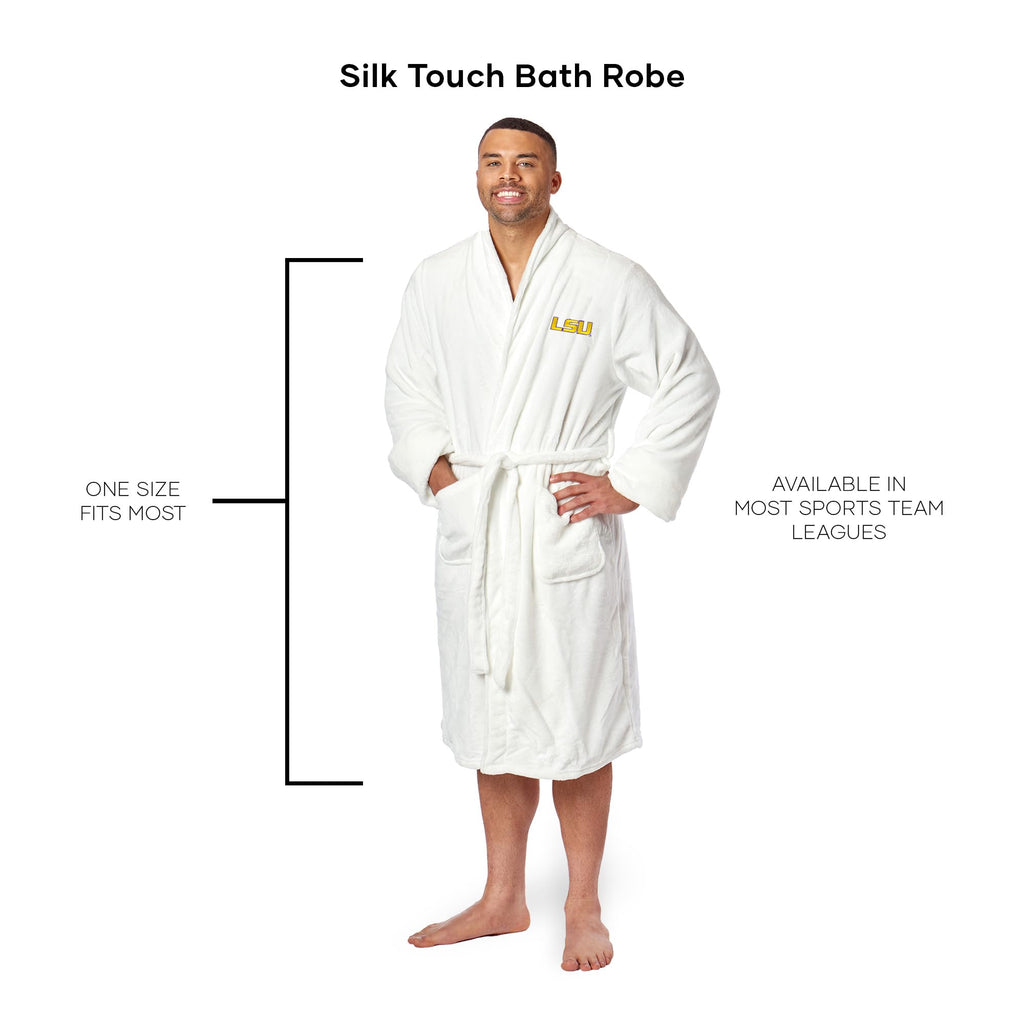 Northwest NCAA Adult Unisex Silk Touch Bathrobe, Officially Licensed Loungewear, Soft Plush Polyester
