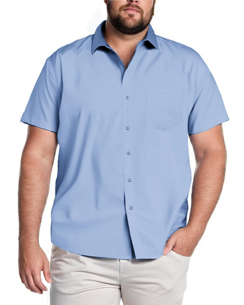 COOFANDY Big & Tall Shirts for Men Short Sleeve Button Down Casual Dress Shirts
