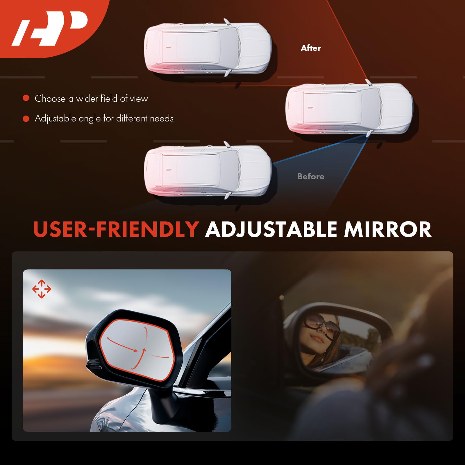 A-Premium Pair (2) Driver and Passenger Side Power Door Mirror - Compatible with Nissan Sentra 2007-2012 - Non-Heated Non-Folding Black Outside Rear View Mirror - Replace# 96302ET01E
