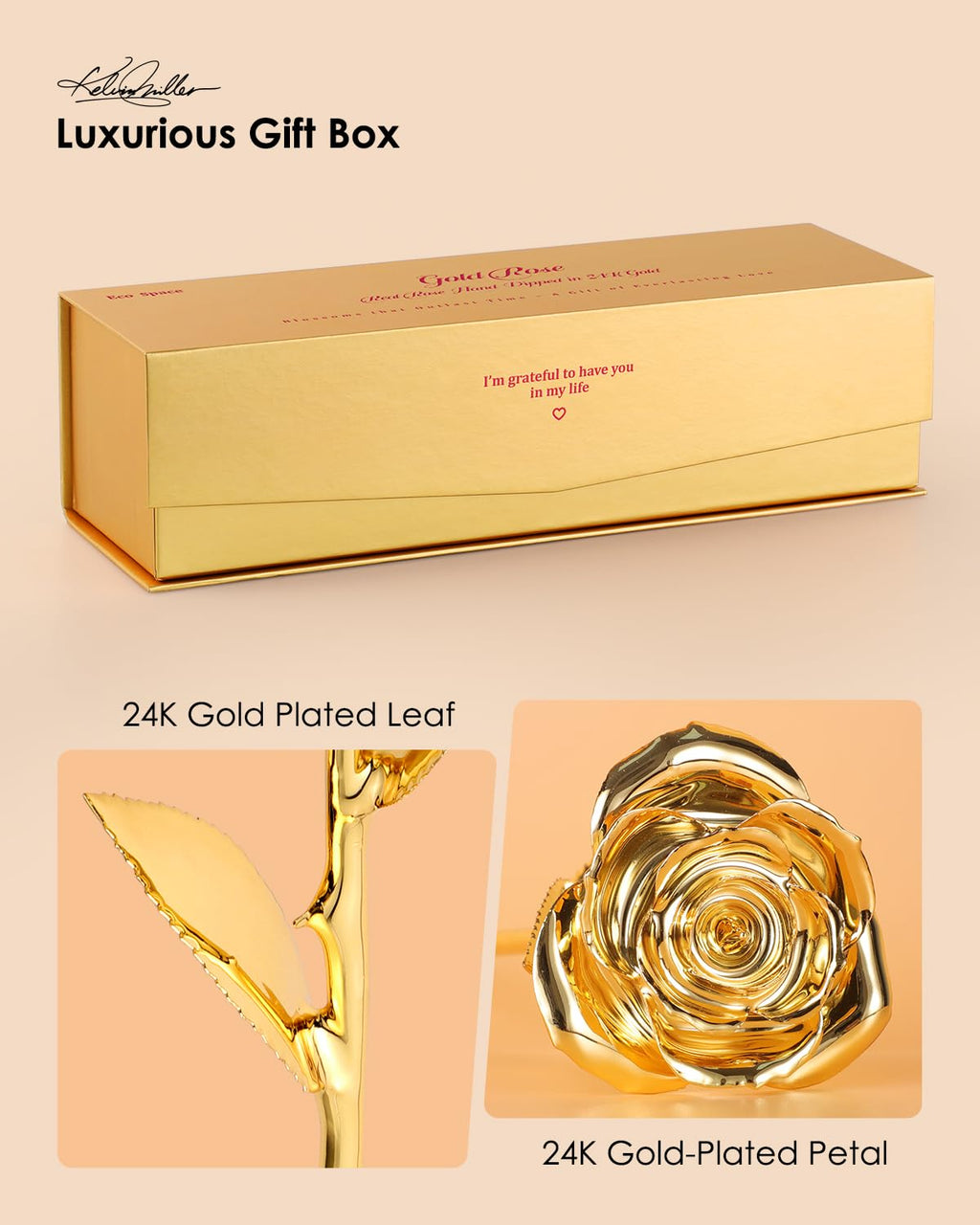 24K Gold Dipped Real Rose – Handcrafted, Bold, One of a Kind – Romantic Gift for Her – Ideal for Birthday, Anniversary, Mother’s Day, Valentine’s (Black)