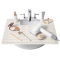 Maplefield Bathroom Sink Cover for Counter Space, Heat Resistant Silicone Sink Mat for Your Beauty Routine, Small Bathroom Space Saver Sink Cover for Makeup (Beige Large, 22" x 15" x 2" Inches)