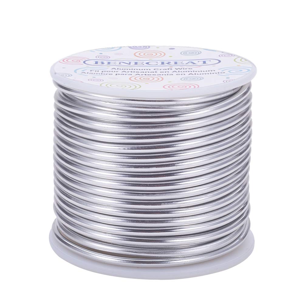 BENECREAT 9 Gauge Jewelry Craft Aluminum Wire 55 Feet Bendable Metal Sculpting Wire for Halloween Craft Floral Model Skeleton Making (Black, 3mm)
