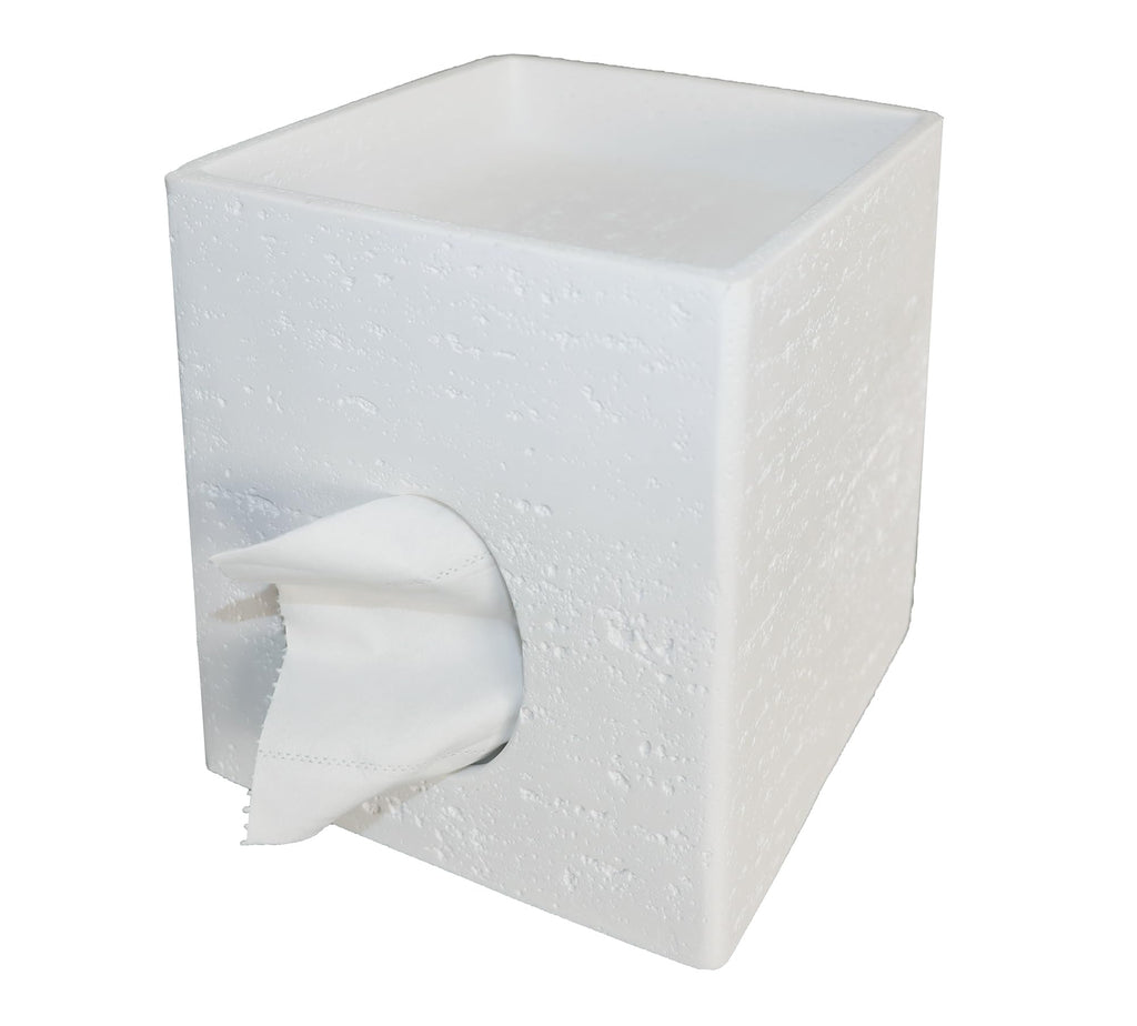 Hymmah Square Tissue Box Cover Holder with Tray,Unique Cube Design Tissue Dispenser Cover Decor for Vanity Counter Tops Also Great for Bedroom and Living Room