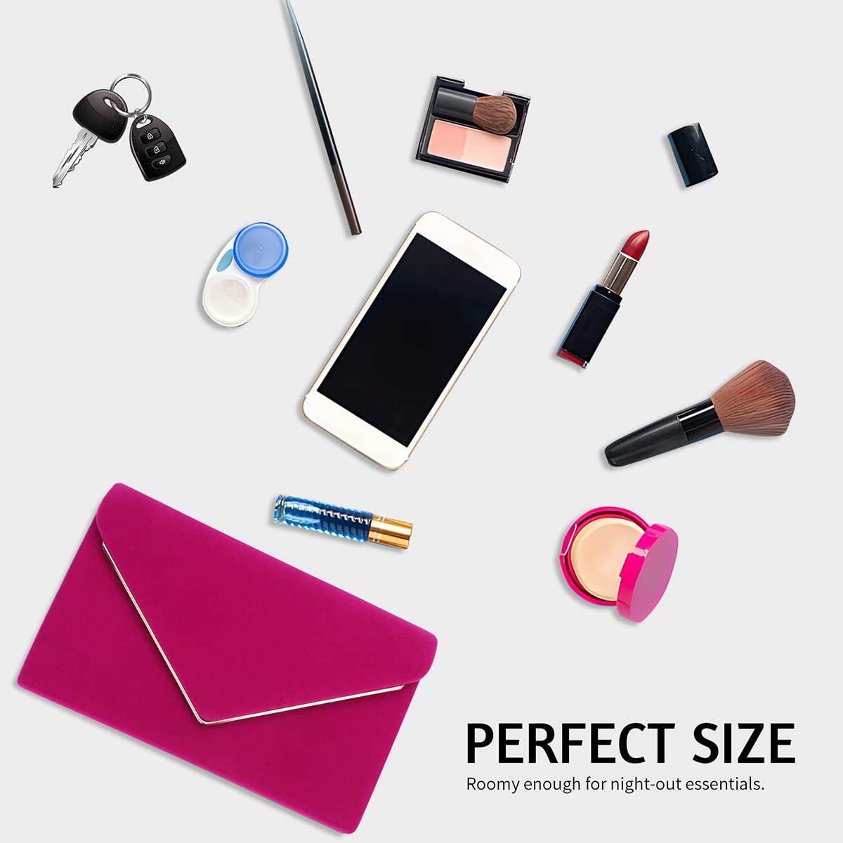 BBjinronjy Clutch Purse for Women Evening Bags Handbags for Wedding Party Cocktail Prom Faux Suede Crossbody Shoulder Bag
