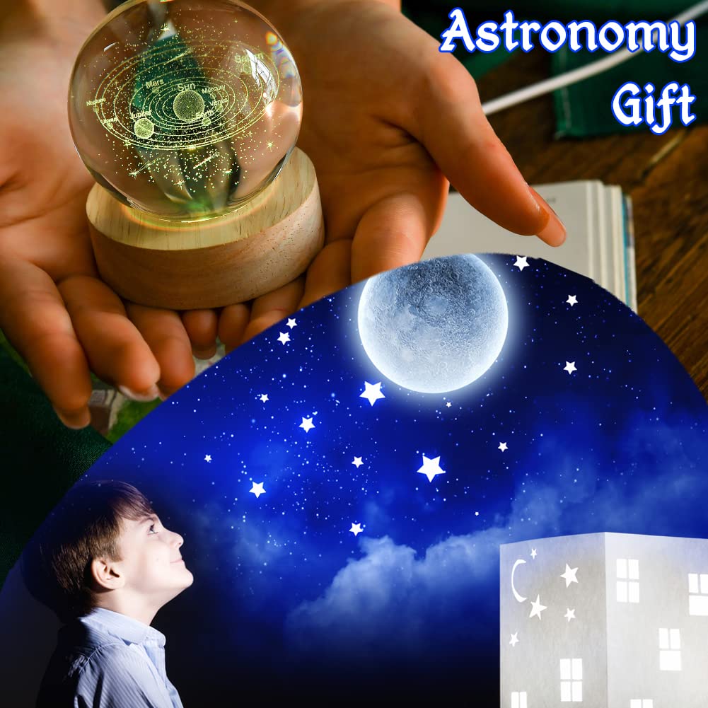 IFOLAINA Butterfly Crystal Ball Gifts Ideas for Girlfriend Wife Mom Couple Her Bithday Mothers Day 3D Butterfly on Sunflower Night Light Decorative Globes Room Decor