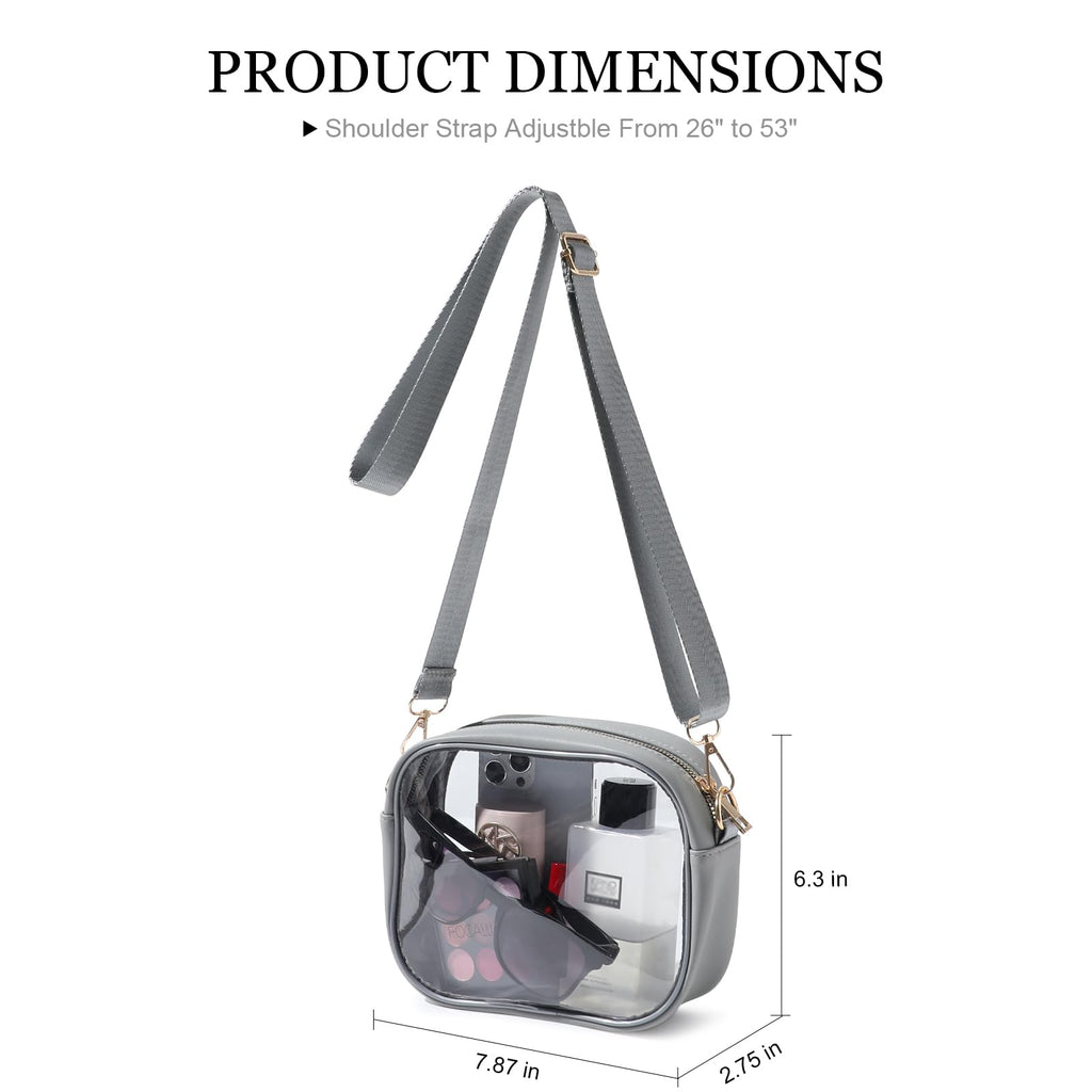 TOBVZOO Clear Bag Stadium Approved, Crossbody Transparent Bag for Concerts Sports Events, Purses for Men & Women