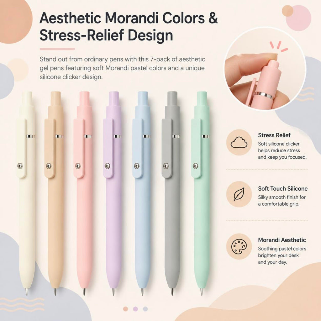 Vanhench 10Pcs Gel Pens, Black Ink Cute Pens for Trendy Stuff, Happy Birthday Gift Basket, Aesthetic Office Supplies (10PCS Gradient)