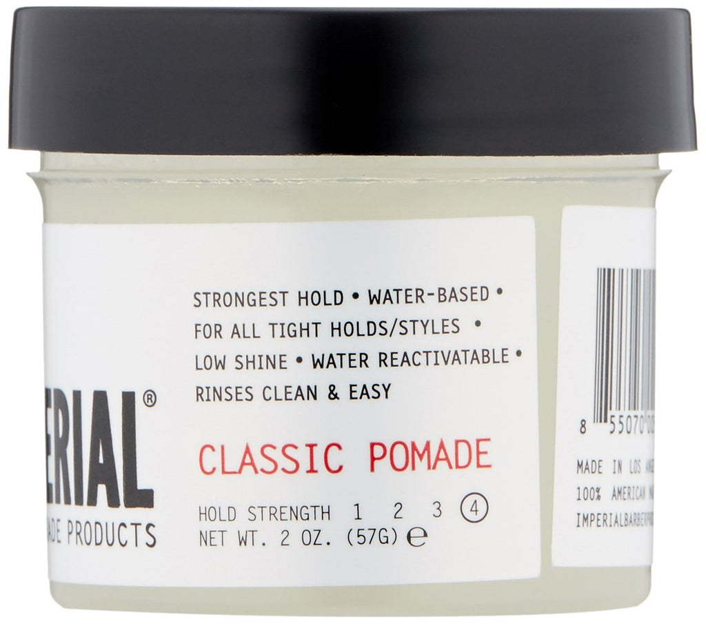 Imperial Barber Grade Products | Classic Pomade, 2 oz | TSA Approved | Travel Sized | Strong Hold | Low Shine | Water-Based | Easy to Wash Out | For Tight Holds and Styles