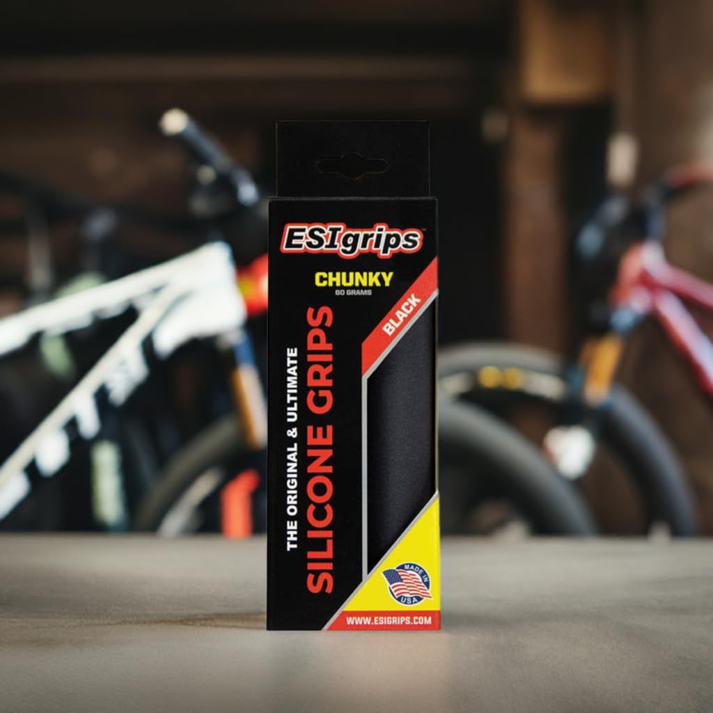 ESI Grips Chunky - Silicone MTB Grips - Ultimate Comfort and Control for Mountain Bikers and E-Bike Riders, Durable Bicycle Handlebar Grips for a Smooth Ride