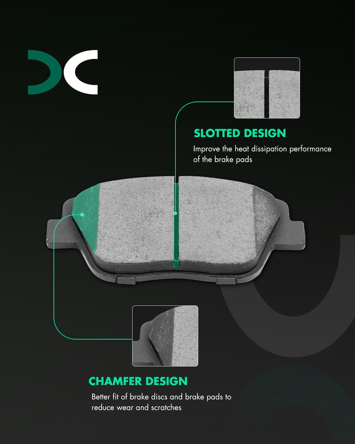 SCITOO D815 D905 Front Rear Ceramic Brake Pads Sets Fit For INFINITI For G35 2003-2005,For Nissan For 350Z 2003-2005 | For Altima 2007-2013 | For Juke 2011-2017 | For Sentra 2007-2012