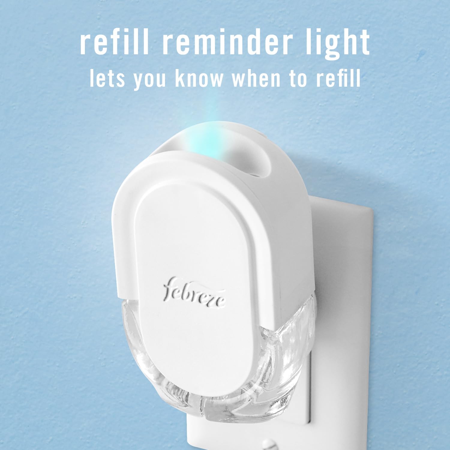Febreze Plug in Air Freshener, Odor-Fighting Scented Oil Starter Kit, Air Fresheners for Home and Bathroom and Kitchen, Long Lasting for Strong Odors, Ocean Scent, Warmer + 2 Refill