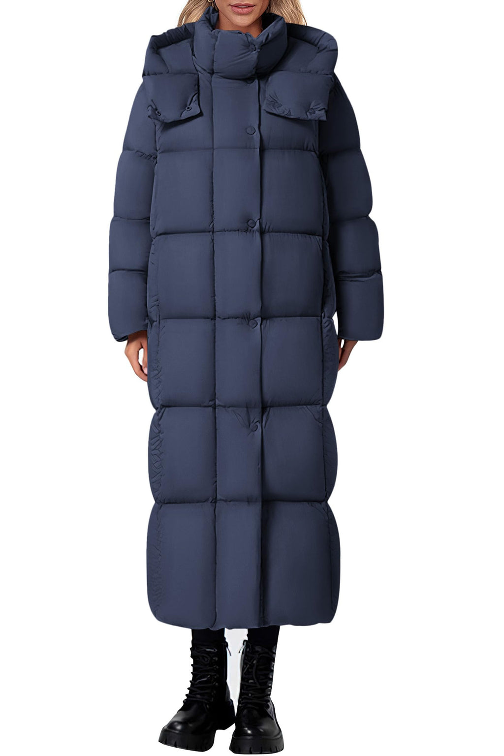 PRETTYGARDEN Women's Winter Long Puffer Coats Hooded Zip Up Casual Thickened Down Jackets Trendy Warm Clothes Outerwear