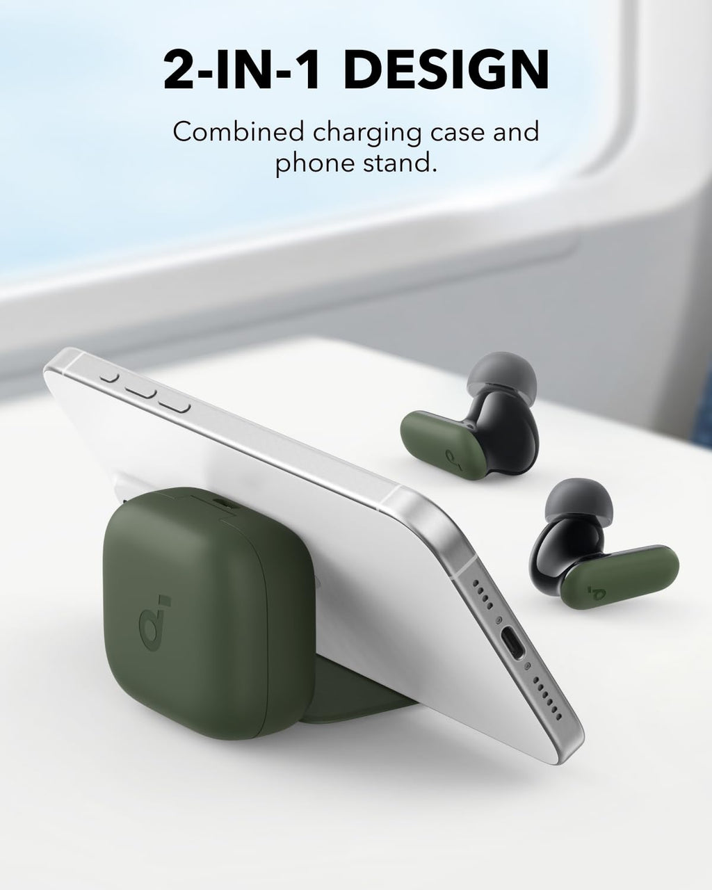Soundcore P30i by Anker Noise Cancelling Earbuds, Strong and Smart Noise Cancelling, Powerful Bass, 45H Playtime, 2-in-1 Case and Phone Stand, IP54, Wireless Earbuds, Bluetooth 5.4 (Black)