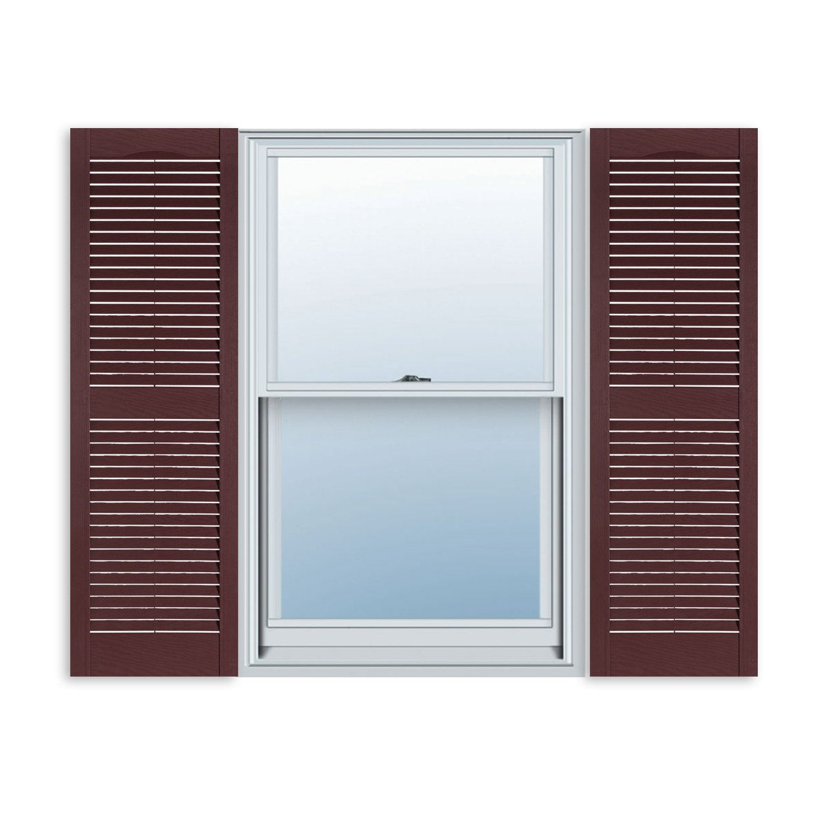 Exterior Solutions Standard Louver Exterior Vinyl Window Shutters, Black (Pair), 15 Inch x 35 Inch