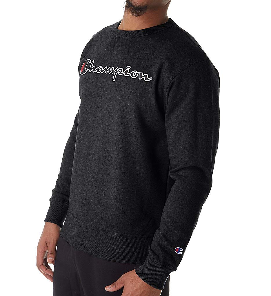 Champion Men's Men's Crewneck Fleece Sweatshirt, Standard Fit, Midweight, C Logo, Available in Regular and Big & Tall