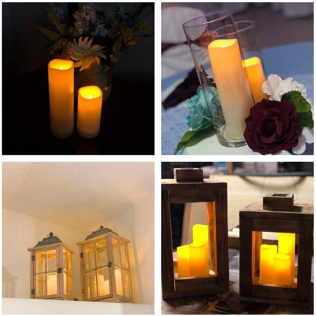 Aignis 12-Pack Waterproof Flameless Candles, 2.2" Slim Plastic Battery Operated LED Pillar Candles with 2 Remotes & Timers, Melt-Proof Fake Electric Candles for Outdoor Patio, Wedding, Home Decor