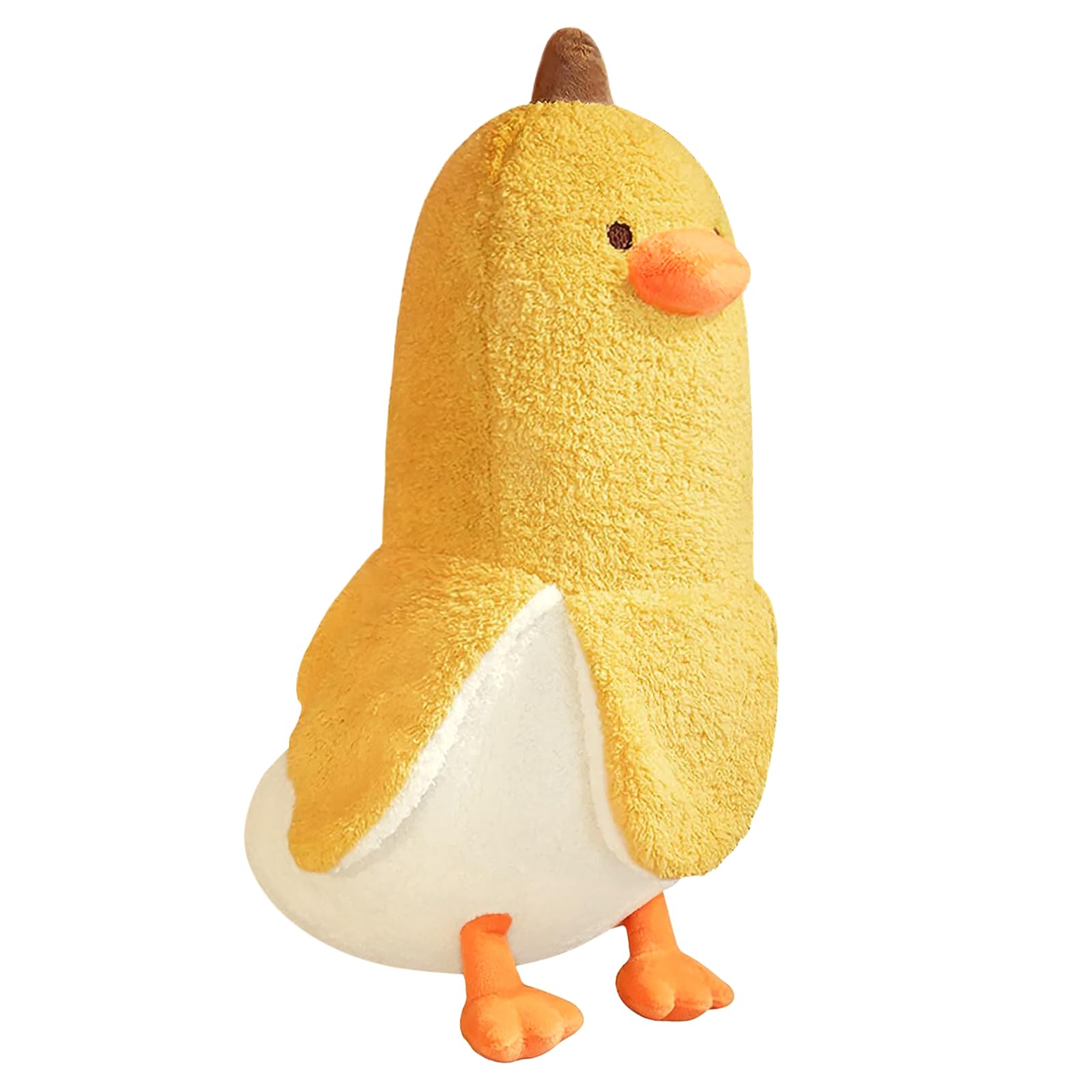PEACH CAT Cute Banana Duck Stuffed Animal Long Banana Chef Duck Plush Pillow for Girls and Boys White 12"